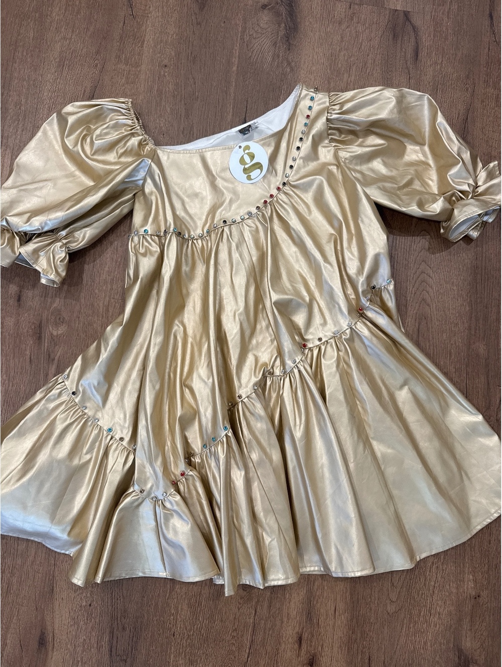 NWT Queen of Sparkles Gold Metallic Dress